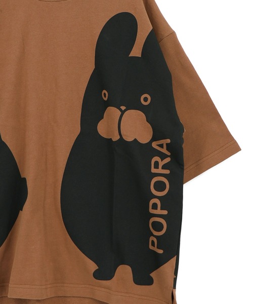ScoLar（スカラー）の「363107：エンドレスポポラ柄Tシャツ（Tシャツ/カットソー・レディース・ブラウン/ブラック/オートミール・M）」の15枚目の写真