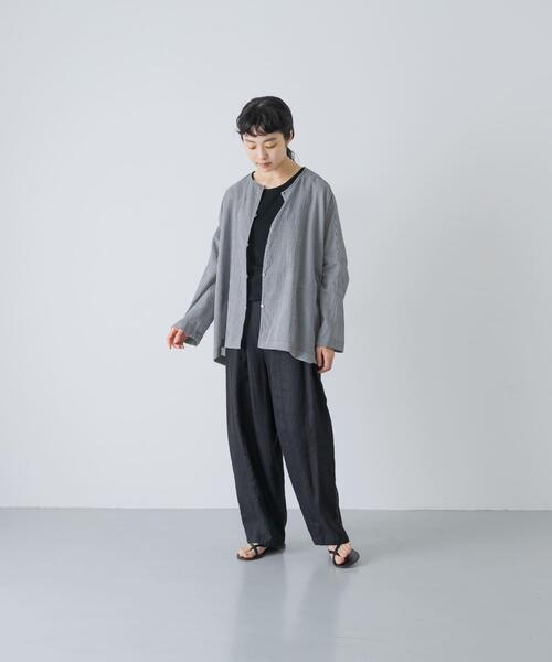 かぐれ(カグレ)の「コットンボイル2WAYワイドプルオーバー(シャツ/ブラウス・レディース・ブラック/チェック・FREE)」の22枚目の写真