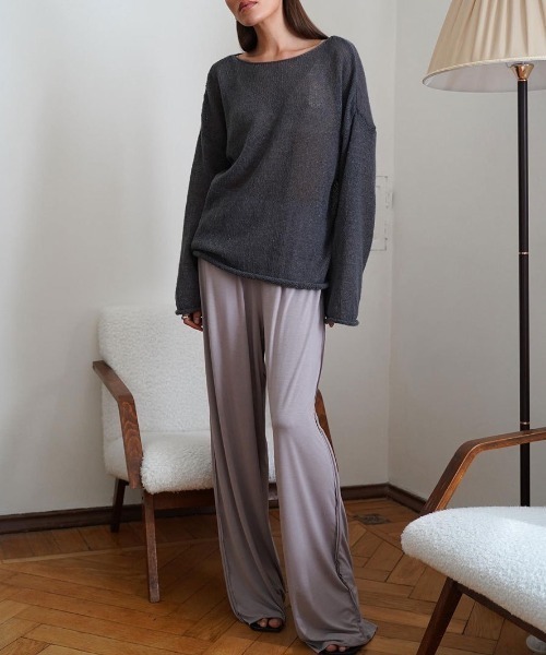 yuue' ( wear )（ユーイ）の「モヘアタッチルーズシアーニットトップス（ニット/セーター・レディース・レッド/ブラック/アイボリー/チャコールグレー・FREE）」の19枚目の写真