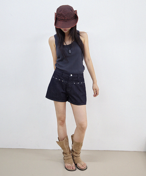 millioncor（ミリオンコール）の「ノンフェイドスタッズデニムショーツ（ダークブルー）（その他パンツ・レディース・その他・SMALL/MEDIUM/LARGE）」の7枚目の写真