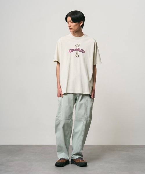 Gramicci(グラミチ)の「BONE TEE PIGMENT DYED|ボーンTシャツピグメントダイ(Tシャツ/カットソー・メンズ・セージグリーン/ライラック/ナチュラル・S/M/XL/2XL)」の5枚目の写真