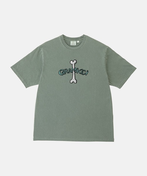Gramicci(グラミチ)の「BONE TEE PIGMENT DYED|ボーンTシャツピグメントダイ(Tシャツ/カットソー・メンズ・セージグリーン/ライラック/ナチュラル・S/M/XL/2XL)」の10枚目の写真