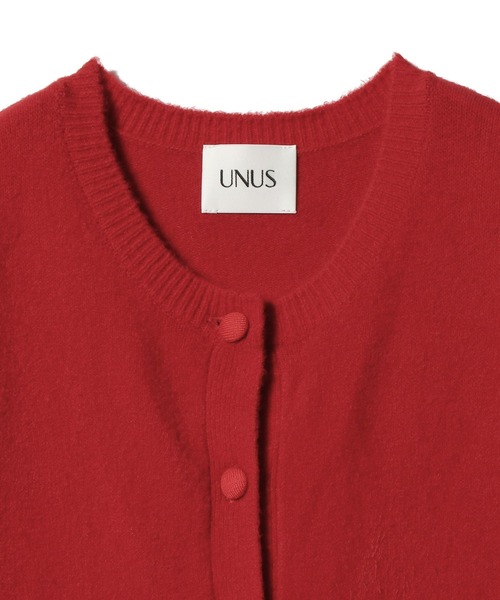 UNUS（ユナス）の「UNUS / Covered Button Knit Cardigan（カーディガン/ボレロ・レディース・ベージュ/レッド・FREE）」の8枚目の写真