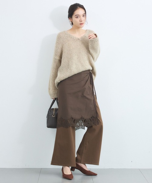TRICOTS JEAN MARC(トリコットジーンマルク)の「BARNYARDSTORM / TRICOTS JEAN MARC / Vネックニット(ニット/セーター・レディース・ベージュ/オフホワイト/ピンク・FREE)」の12枚目の写真