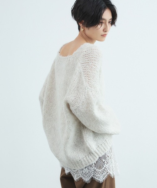 TRICOTS JEAN MARC(トリコットジーンマルク)の「BARNYARDSTORM / TRICOTS JEAN MARC / Vネックニット(ニット/セーター・レディース・ベージュ/オフホワイト/ピンク・FREE)」の21枚目の写真