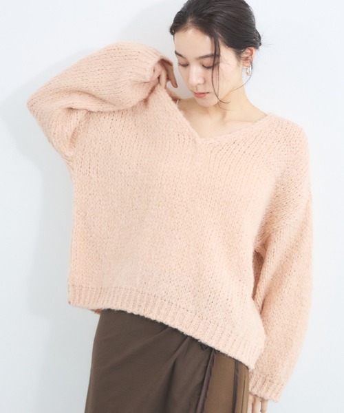 TRICOTS JEAN MARC(トリコットジーンマルク)の「BARNYARDSTORM / TRICOTS JEAN MARC / Vネックニット(ニット/セーター・レディース・ベージュ/オフホワイト/ピンク・FREE)」の15枚目の写真