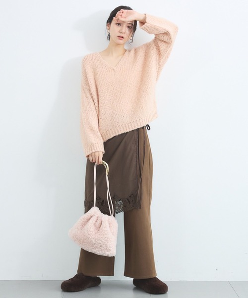 TRICOTS JEAN MARC(トリコットジーンマルク)の「BARNYARDSTORM / TRICOTS JEAN MARC / Vネックニット(ニット/セーター・レディース・ベージュ/オフホワイト/ピンク・FREE)」の18枚目の写真