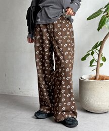 花柄ストレートデニム