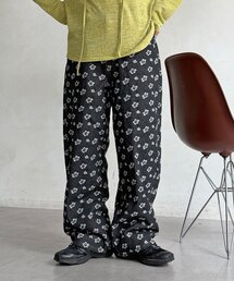 花柄ストレートデニム