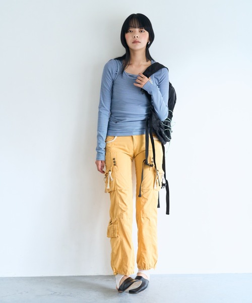 common gull products.(コモンガルプロダクツ)の「同じ帰り道のタンクとロンtee(Tシャツ/カットソー・レディース・ブラウン系/イエロー系/ブルー系・SMALL/LARGE/MEDIUM)」の6枚目の写真