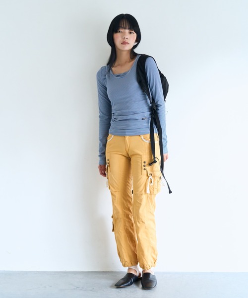 common gull products.(コモンガルプロダクツ)の「同じ帰り道のタンクとロンtee(Tシャツ/カットソー・レディース・ブラウン系/イエロー系/ブルー系・SMALL/LARGE/MEDIUM)」の7枚目の写真