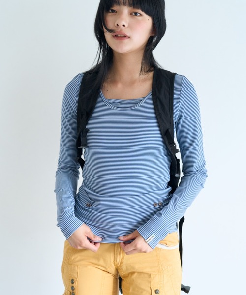 common gull products.(コモンガルプロダクツ)の「同じ帰り道のタンクとロンtee(Tシャツ/カットソー・レディース・ブラウン系/イエロー系/ブルー系・SMALL/LARGE/MEDIUM)」の11枚目の写真