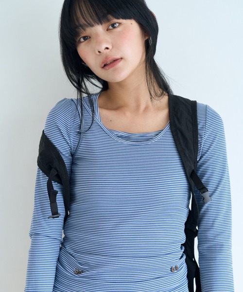 common gull products.(コモンガルプロダクツ)の「同じ帰り道のタンクとロンtee(Tシャツ/カットソー・レディース・ブラウン系/イエロー系/ブルー系・SMALL/LARGE/MEDIUM)」の12枚目の写真