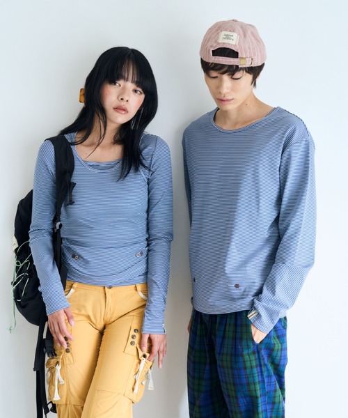 common gull products.(コモンガルプロダクツ)の「同じ帰り道のタンクとロンtee(Tシャツ/カットソー・レディース・ブラウン系/イエロー系/ブルー系・SMALL/LARGE/MEDIUM)」の22枚目の写真