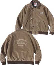 BEN DAVIS/ベンデイビス FAUX SUEDE RESCUE JACKET/オーバーサイズ フェイクスウェード ワッペン刺繍 レスキュージャケット/ファイヤーマンジャケット/中綿ジャケット/レディース メンズ