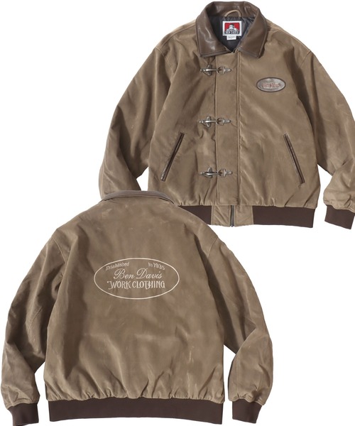 BEN DAVIS(ベンデイビス)の「BEN DAVIS/ベンデイビス FAUX SUEDE RESCUE JACKET/オーバーサイズ フェイクスウェード ワッペン刺繍 レスキュージャケット/ファイヤーマンジャケット/中綿ジャケット/レディース メンズ(ブルゾン・メンズ・ブラック/ブラウン・XL/L/M)」の2枚目の写真