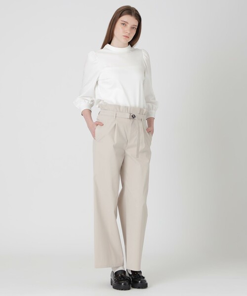 BLUE LABEL CRESTBRIDGE（ブルーレーベルクレストブリッジ）の「フリルディテールハイウエストパンツ（その他パンツ・レディース・ダークネイビー/ライトベージュ・36/38/40）」の8枚目の写真