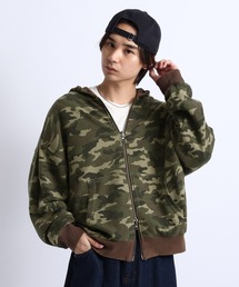 REVERSIBLE CAMOUFLAGE ZIP-UP HOODIE/リバーシブルカモフラ柄ZIPパーカー