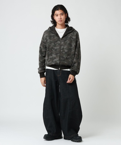 RAGEBLUE(レイジブルー)の「REVERSIBLE CAMOUFLAGE ZIP-UP HOODIE/リバーシブルカモフラ柄ZIPパーカー(パーカー・メンズ・グレー/ブラウン・LARGE/MEDIUM)」の4枚目の写真