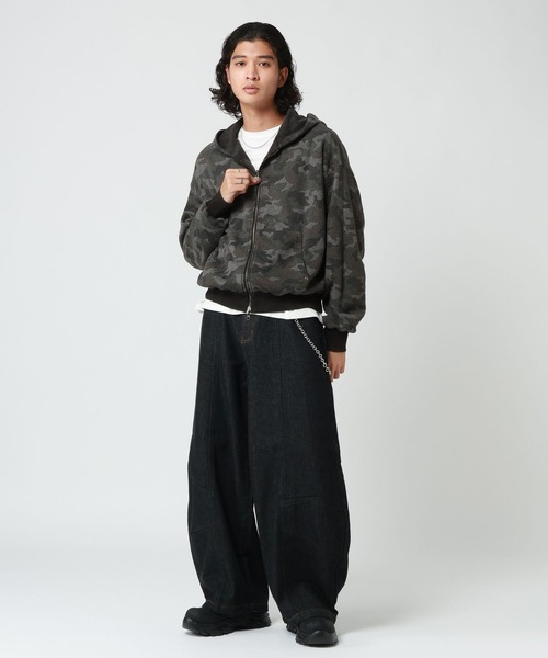 RAGEBLUE(レイジブルー)の「REVERSIBLE CAMOUFLAGE ZIP-UP HOODIE/リバーシブルカモフラ柄ZIPパーカー(パーカー・メンズ・グレー/ブラウン・LARGE/MEDIUM)」の5枚目の写真