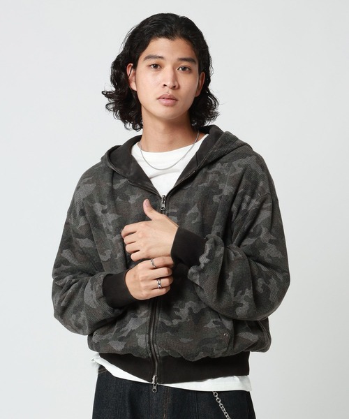 RAGEBLUE(レイジブルー)の「REVERSIBLE CAMOUFLAGE ZIP-UP HOODIE/リバーシブルカモフラ柄ZIPパーカー(パーカー・メンズ・グレー/ブラウン・LARGE/MEDIUM)」の6枚目の写真