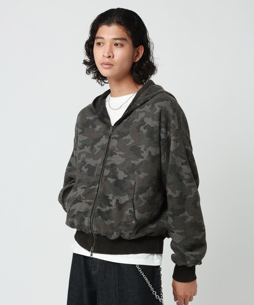 RAGEBLUE(レイジブルー)の「REVERSIBLE CAMOUFLAGE ZIP-UP HOODIE/リバーシブルカモフラ柄ZIPパーカー(パーカー・メンズ・グレー/ブラウン・LARGE/MEDIUM)」の7枚目の写真