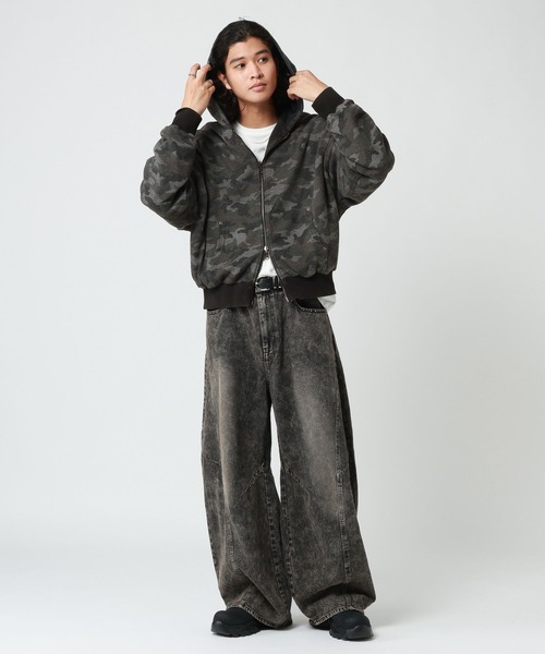 RAGEBLUE(レイジブルー)の「REVERSIBLE CAMOUFLAGE ZIP-UP HOODIE/リバーシブルカモフラ柄ZIPパーカー(パーカー・メンズ・グレー/ブラウン・LARGE/MEDIUM)」の15枚目の写真