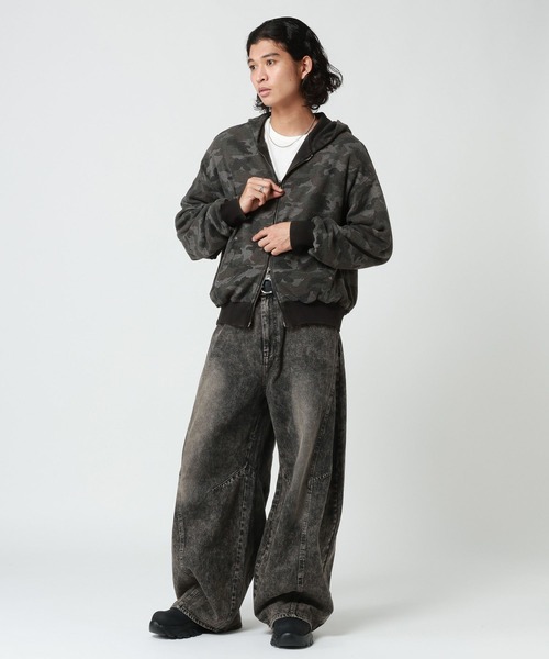 RAGEBLUE(レイジブルー)の「REVERSIBLE CAMOUFLAGE ZIP-UP HOODIE/リバーシブルカモフラ柄ZIPパーカー(パーカー・メンズ・グレー/ブラウン・LARGE/MEDIUM)」の16枚目の写真