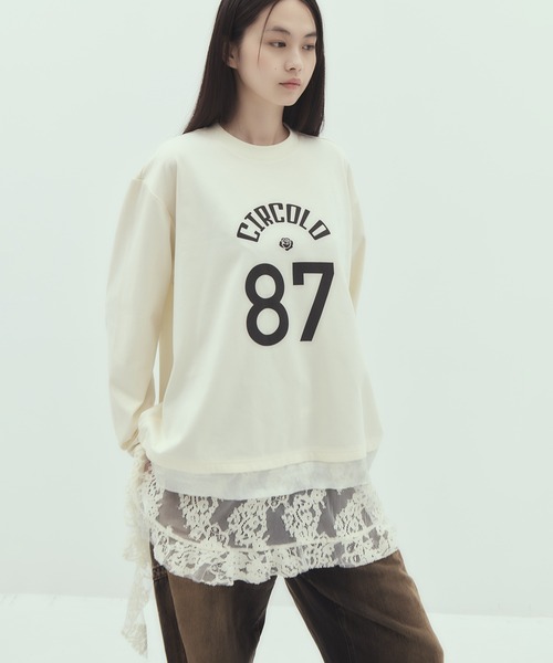 VIVIANO（ヴィヴィアーノ）の「【VIVIANO/ヴィヴィアーノ】《STUDIOUS別注》Circolo Long Sleeve T-Shirt/チルコロロングスリーブTシャツ/ウォッシャブル（Tシャツ/カットソー・レディース・ブラック/ホワイト・FREE）」の2枚目の写真