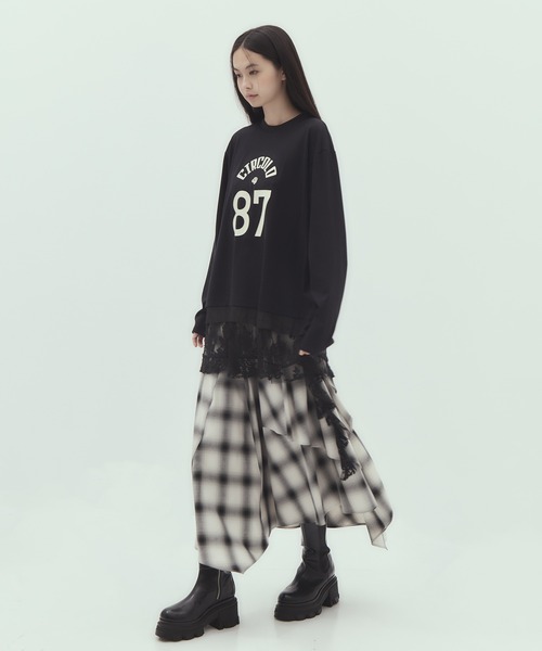 VIVIANO（ヴィヴィアーノ）の「【VIVIANO/ヴィヴィアーノ】《STUDIOUS別注》Circolo Long Sleeve T-Shirt/チルコロロングスリーブTシャツ/ウォッシャブル（Tシャツ/カットソー・レディース・ブラック/ホワイト・FREE）」の10枚目の写真