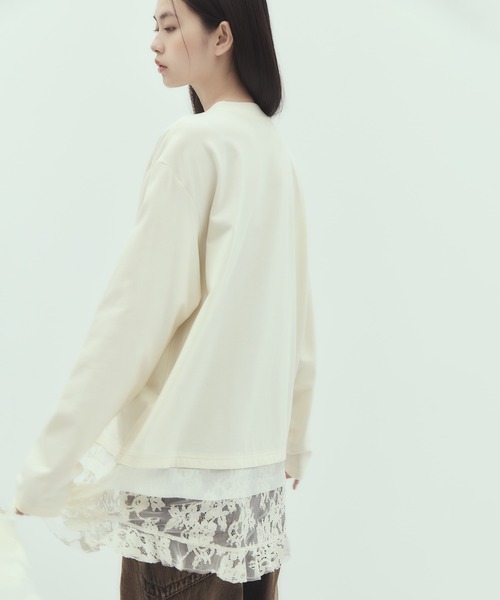VIVIANO（ヴィヴィアーノ）の「【VIVIANO/ヴィヴィアーノ】《STUDIOUS別注》Circolo Long Sleeve T-Shirt/チルコロロングスリーブTシャツ/ウォッシャブル（Tシャツ/カットソー・レディース・ブラック/ホワイト・FREE）」の5枚目の写真