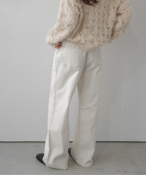 AMELY(エミリー)の「配色ステッチ ワイド ストレートパンツ/バックゴム/リラックス(その他パンツ・レディース・ブラウン/ブラック/ホワイト・L/M)」の13枚目の写真
