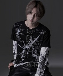 『RUDOL/ルドル』チェーンレースアップトライバルフェイクレイヤードTシャツ
