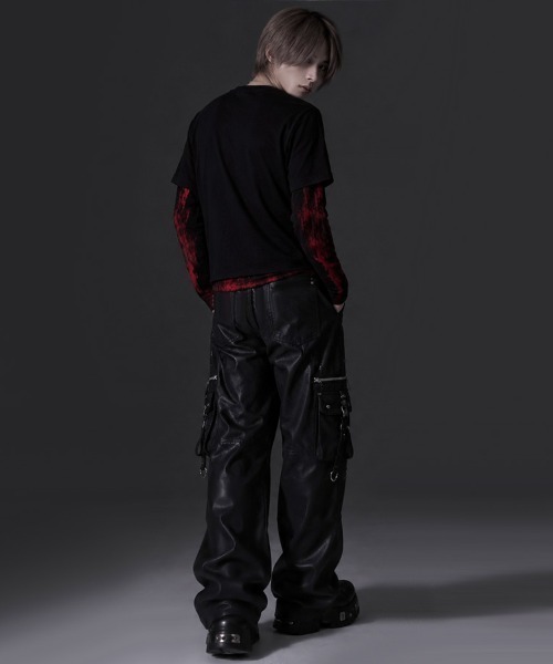 RUDOL（ルドル）の「『RUDOL/ルドル』チェーンレースアップトライバルフェイクレイヤードTシャツ（Tシャツ/カットソー・メンズ・ブラック×レッド/ブラック×ブラック・XL/L/M）」の15枚目の写真
