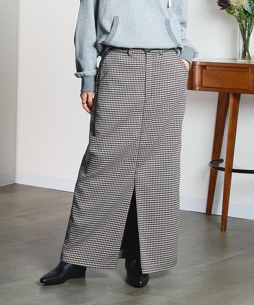 CREOLME(クレオルム)の「CHECK PENCIL SKIRT(スカート・レディース・オレンジ/ブラック・M/S)」の1枚目の写真