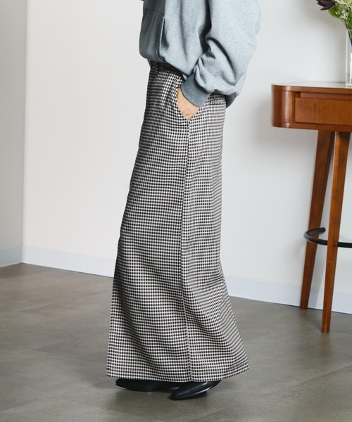 CREOLME(クレオルム)の「CHECK PENCIL SKIRT(スカート・レディース・オレンジ/ブラック・M/S)」の3枚目の写真