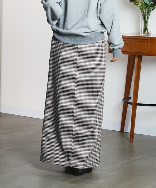 CREOLME(クレオルム)の「CHECK PENCIL SKIRT(スカート・レディース・オレンジ/ブラック・M/S)」の4枚目の写真