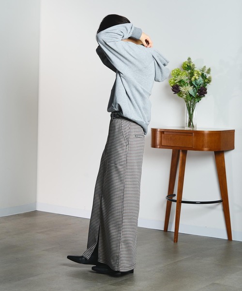 CREOLME(クレオルム)の「CHECK PENCIL SKIRT(スカート・レディース・オレンジ/ブラック・M/S)」の6枚目の写真