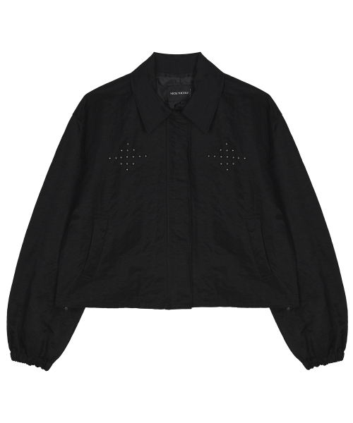 NICK&NICOLE(ニックアンドニコール)の「STUD ウインドブレーカージャケット ブラック(ナイロンジャケット・レディース・ブラック・FREE)」の4枚目の写真