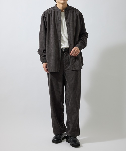 ADAM ET ROPE'(アダムエロペ)の「コールサイドポケットスタンドシャツ/セットアップ対応(シャツ/ブラウス・メンズ・ダークブラウン/チャコールグレー/オフホワイト・LL/L/M/S)」の10枚目の写真