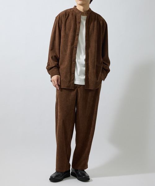 ADAM ET ROPE'(アダムエロペ)の「コールサイドポケットスタンドシャツ/セットアップ対応(シャツ/ブラウス・メンズ・ダークブラウン/チャコールグレー/オフホワイト・LL/L/M/S)」の14枚目の写真