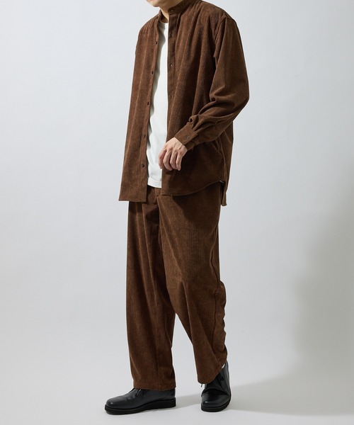 ADAM ET ROPE'(アダムエロペ)の「コールサイドポケットスタンドシャツ/セットアップ対応(シャツ/ブラウス・メンズ・ダークブラウン/チャコールグレー/オフホワイト・LL/L/M/S)」の15枚目の写真