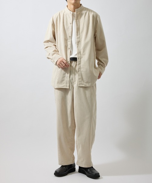 ADAM ET ROPE'(アダムエロペ)の「コールサイドポケットスタンドシャツ/セットアップ対応(シャツ/ブラウス・メンズ・ダークブラウン/チャコールグレー/オフホワイト・LL/L/M/S)」の13枚目の写真