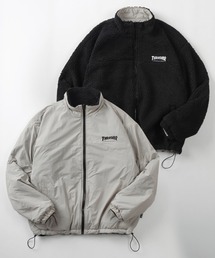 【70】【THRASHER/スラッシャー】リバーシブル ナイロン スタンドジャケット/ボアブルゾン/オーバーサイズ/ロゴ刺繍/UVカット/撥水/ユニセックス/レディース/メンズ