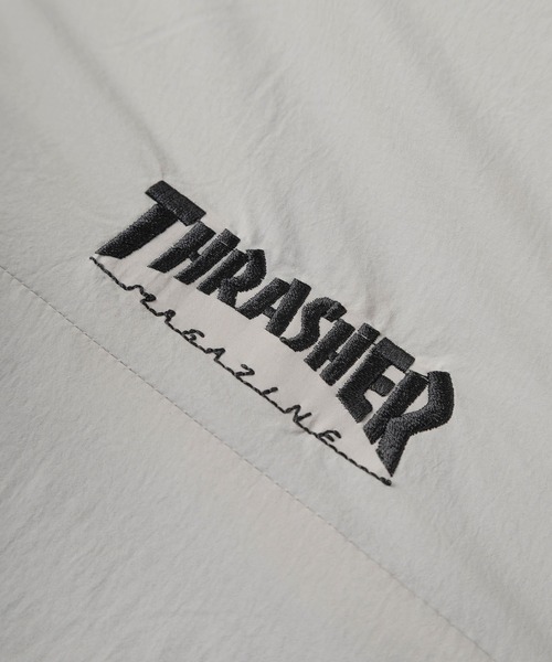 THRASHER(スラッシャー)の「【70】【THRASHER/スラッシャー】リバーシブル ナイロン スタンドジャケット/ボアブルゾン/オーバーサイズ/ロゴ刺繍/UVカット/撥水/ユニセックス/レディース/メンズ(ブルゾン・メンズ・ライトグレー/ブラック/ネイビー/カーキ/ワイン・M/L/XL)」の13枚目の写真