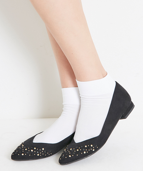 ORiental TRaffic(オリエンタルトラフィック)の「秋冬★ビジューフラットパンプス★6337(パンプス・レディース・ピンク/グレー/ブラック・36/37/39/40/42/38/41/35/34)」の1枚目の写真