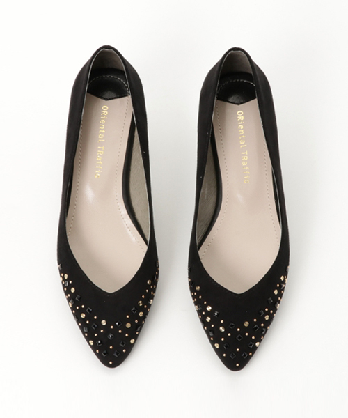 ORiental TRaffic(オリエンタルトラフィック)の「秋冬★ビジューフラットパンプス★6337(パンプス・レディース・ピンク/グレー/ブラック・36/37/39/40/42/38/41/35/34)」の10枚目の写真