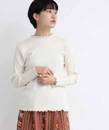 bulle de savon | ＊30/-テレコ　ハイネック プルオーバー(Tシャツ/カットソー)