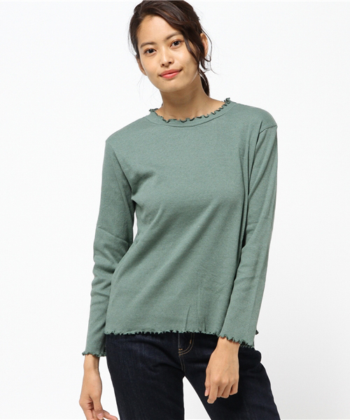 bulle de savon（ビュルデサボン）の「＊30/-テレコ　ハイネック プルオーバー（Tシャツ/カットソー・レディース・グレー/ブラック/グリーン/キナリ/ライトグレー/その他/ホワイト・FREE）」の16枚目の写真