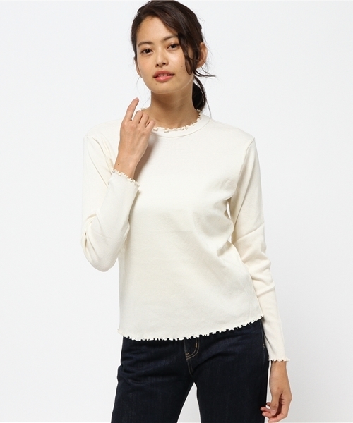 bulle de savon（ビュルデサボン）の「＊30/-テレコ　ハイネック プルオーバー（Tシャツ/カットソー・レディース・グレー/ブラック/グリーン/キナリ/ライトグレー/その他/ホワイト・FREE）」の19枚目の写真